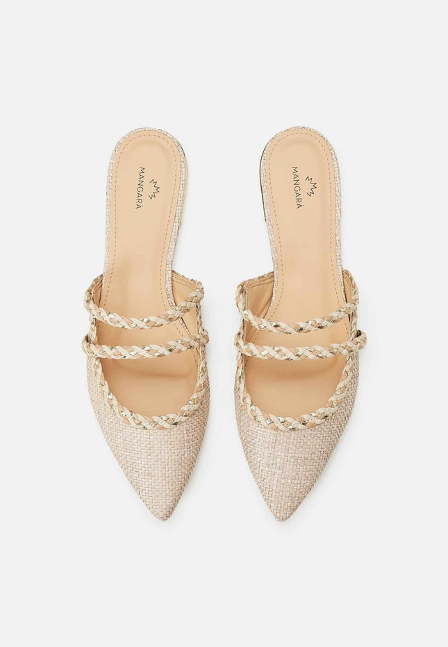 Amburana Textile Mules – Beige Sustainable Flat Slip-On