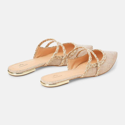 Amburana Textile Mules – Beige Sustainable Flat Slip-On