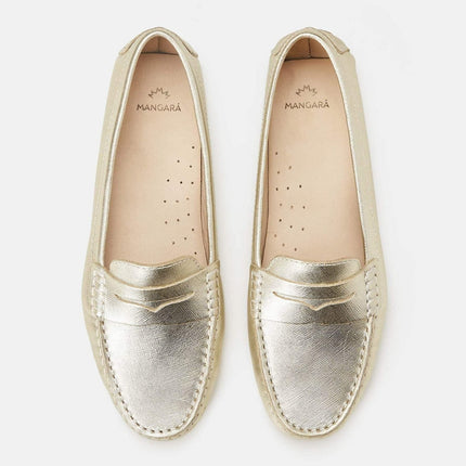 Angico Calf Beige Leather Penny Loafers – Flat