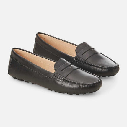 Angico Calf Beige Leather Penny Loafers – Flat