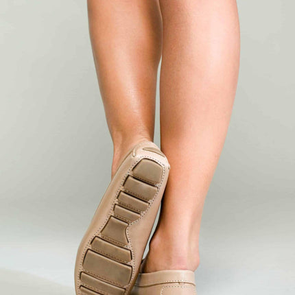 Angico Calf Beige Leather Penny Loafers – Flat