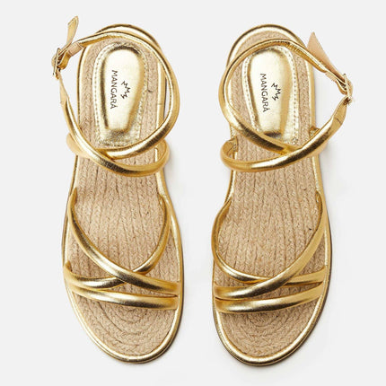 Angico White Leather Flat Sandals