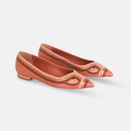 Begonia Caramel Leather Ballerinas