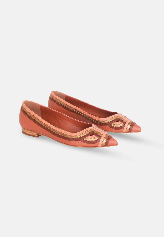 Begonia Caramel Leather Ballerinas