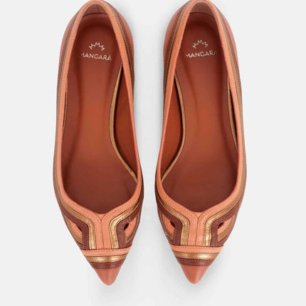 Begonia Caramel Leather Ballerinas