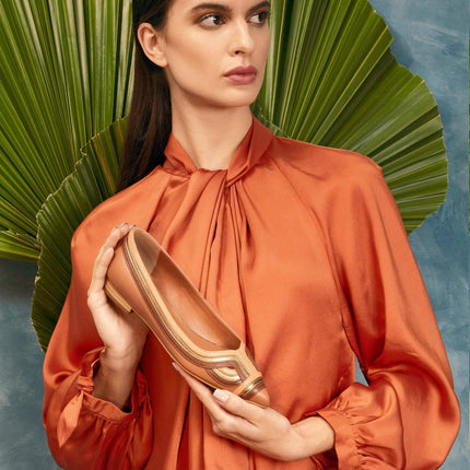 Begonia Caramel Leather Ballerinas