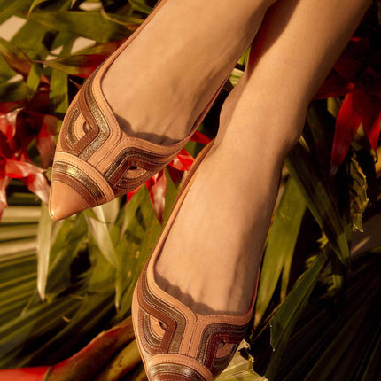 Begonia Caramel Leather Ballerinas