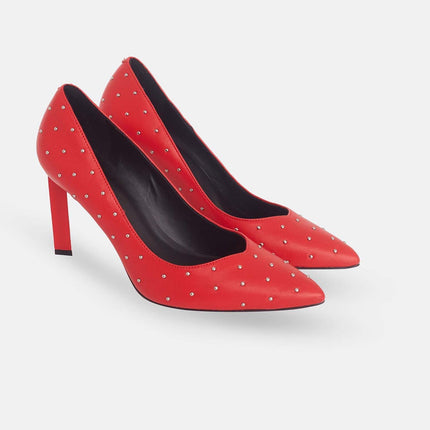 Callisia Brushed Black Leather Pumps – 9.5cm High Heel