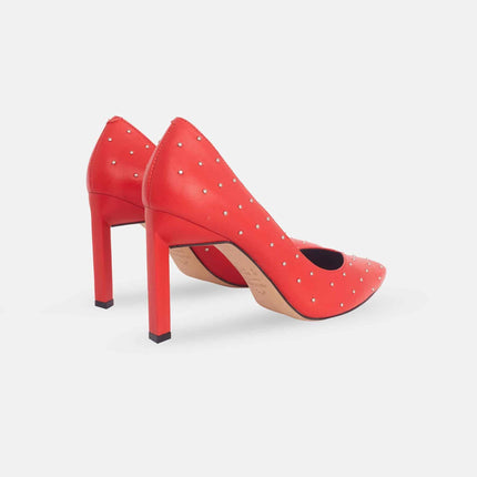 Callisia Brushed Black Leather Pumps – 9.5cm High Heel