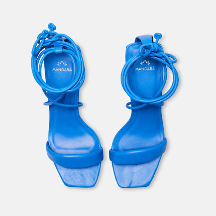 Caúna Calf Orange Leather Strappy Sandals – 6.5cm Block Heel