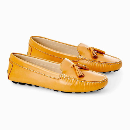 Caviúna Caramel Calf Leather Tassel Loafers – Flat