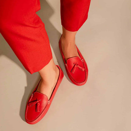 Caviúna Caramel Calf Leather Tassel Loafers – Flat