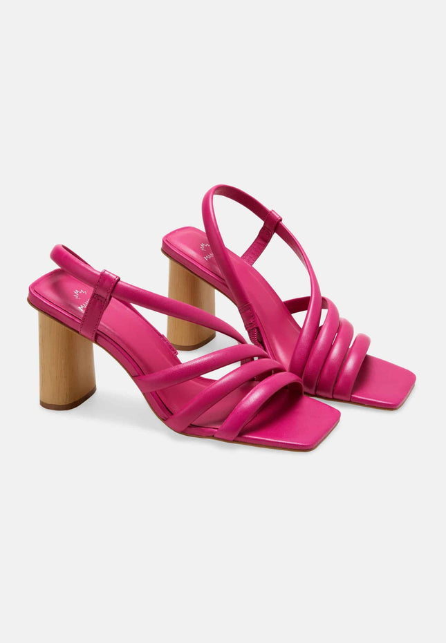 Cedro Calf Pink Leather Sandals – 8cm Cylindrical Block Heel