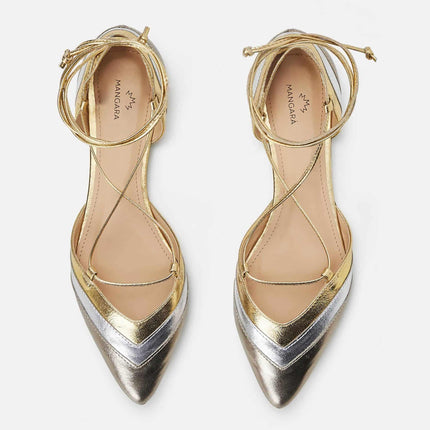 Cereja Red Leather Tie-Up Flat Sandals
