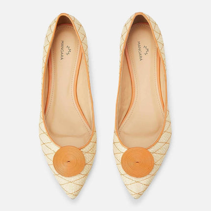 Corobá Raffia Leather Ballerinas