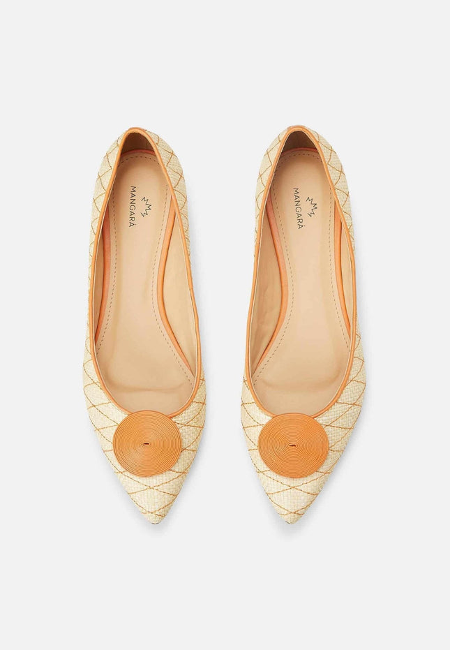 Corobá Raffia Leather Ballerinas