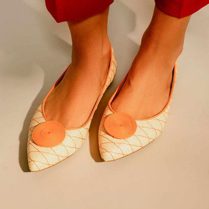 Corobá Raffia Leather Ballerinas