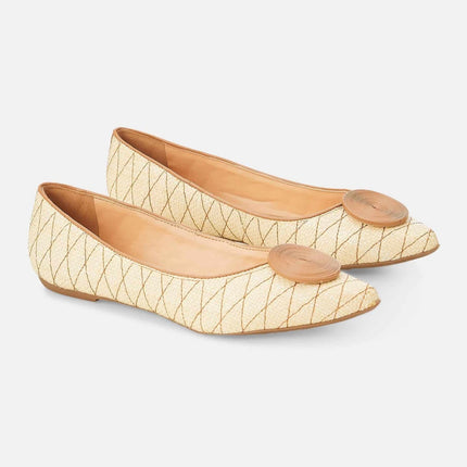 Corobá Raffia Leather Ballerinas