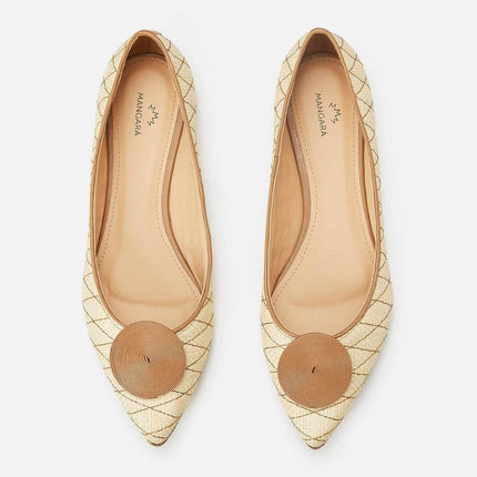 Corobá Raffia Leather Ballerinas