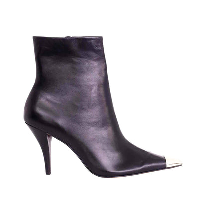 Inga Calf Beige Leather Ankle Boots – 8.7cm Pointed-Toe