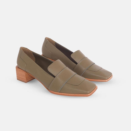 Louro Loafers in Caramel Calf Leather – 4cm Block Heel