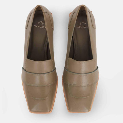 Louro Loafers in Caramel Calf Leather – 4cm Block Heel