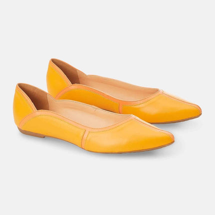 Pitanga Beige Leather Ballerinas