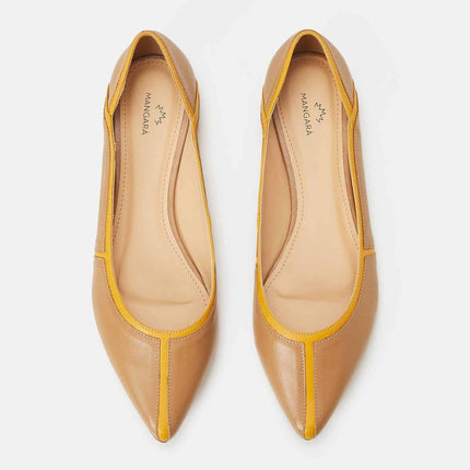 Pitanga Beige Leather Ballerinas