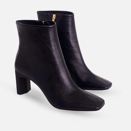 Senna Goat Olive Leather Boots – Block Heel