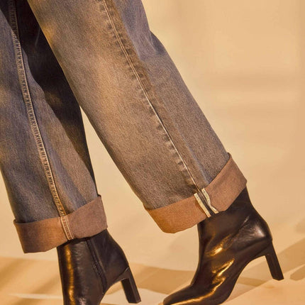 Senna Goat Olive Leather Boots – Block Heel