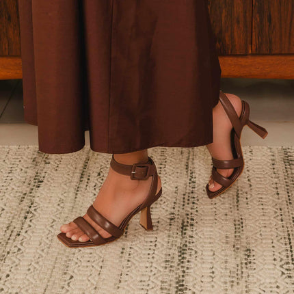 Green Calf Leather Sandals Uvaia – Women’s 8 Cm Sculpted Heel With Ankle Strap