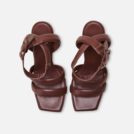 Green Calf Leather Sandals Uvaia – Women’s 8 Cm Sculpted Heel With Ankle Strap