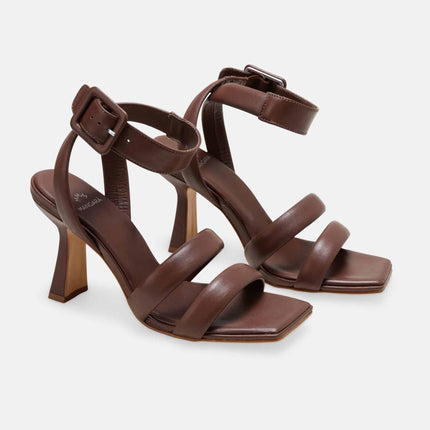 Green Calf Leather Sandals Uvaia – Women’s 8 Cm Sculpted Heel With Ankle Strap