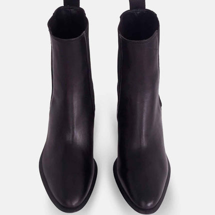 Canna Brown Leather Chelsea Ankle Boots – 6.5cm Block Heel