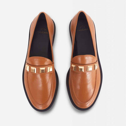 Caetê Calf Beige Leather Loafers