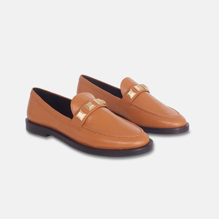 Caetê Calf Beige Leather Loafers