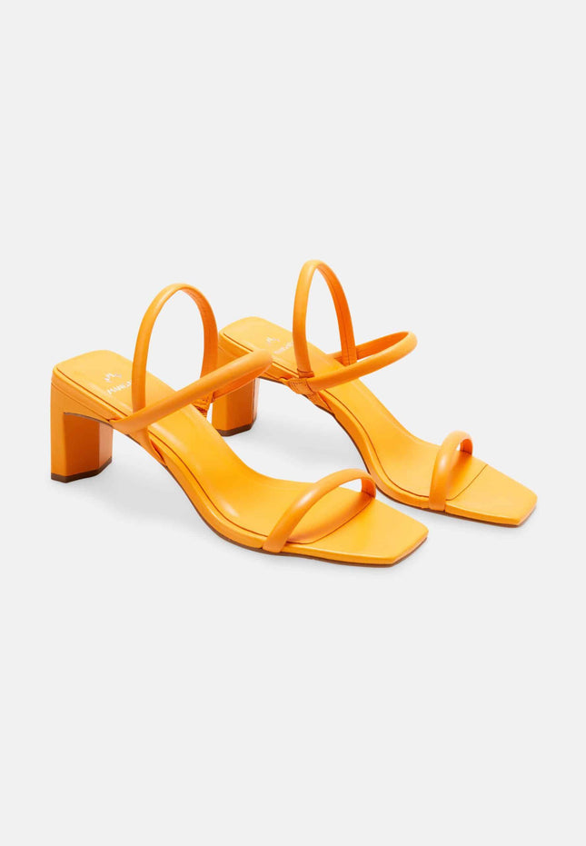 Palmito Goat Orange Leather Sandals – 6.5cm Block Heel Open Toe