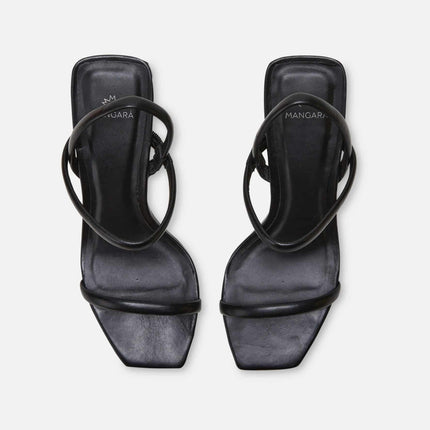 Palmito Goat Orange Leather Sandals – 6.5cm Block Heel Open Toe