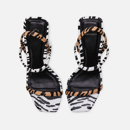 Palmito Animal Print Calf Leather Sandals – 6.5cm Block Heel