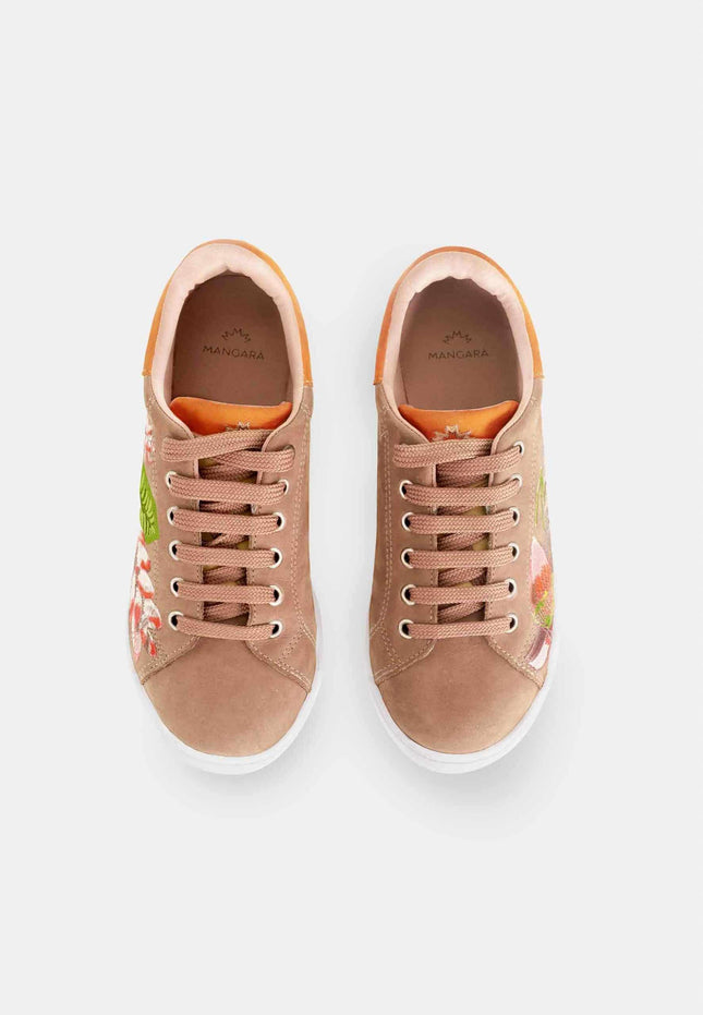 Floral Embroidered Suede Sneakers – Artisan Women
