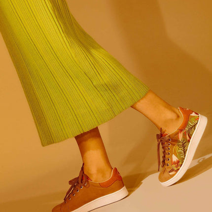 Floral Embroidered Suede Sneakers – Artisan Women