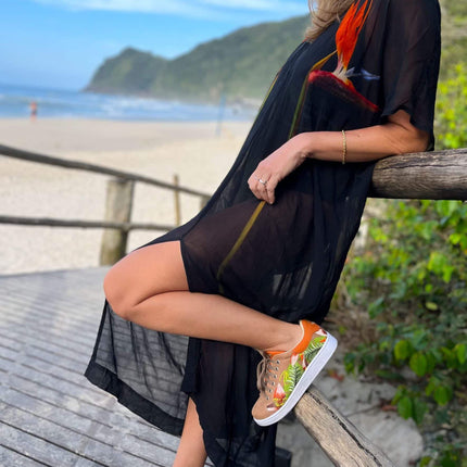 Floral Embroidered Suede Sneakers – Artisan Women