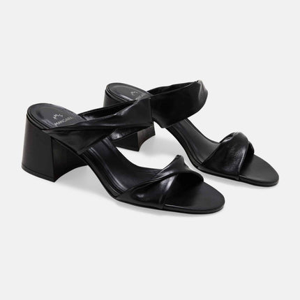Xaxim Goat Green Leather Mules – 6.5cm Block Heel Slip-On