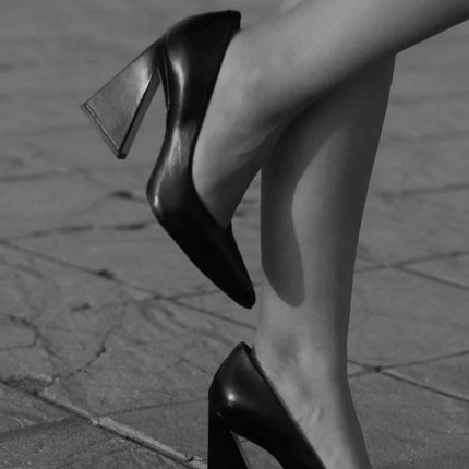 Maraca Leather Pumps – 10cm Geometric Block Heel