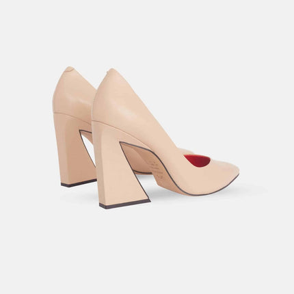 Maraca Leather Pumps – 10cm Geometric Block Heel