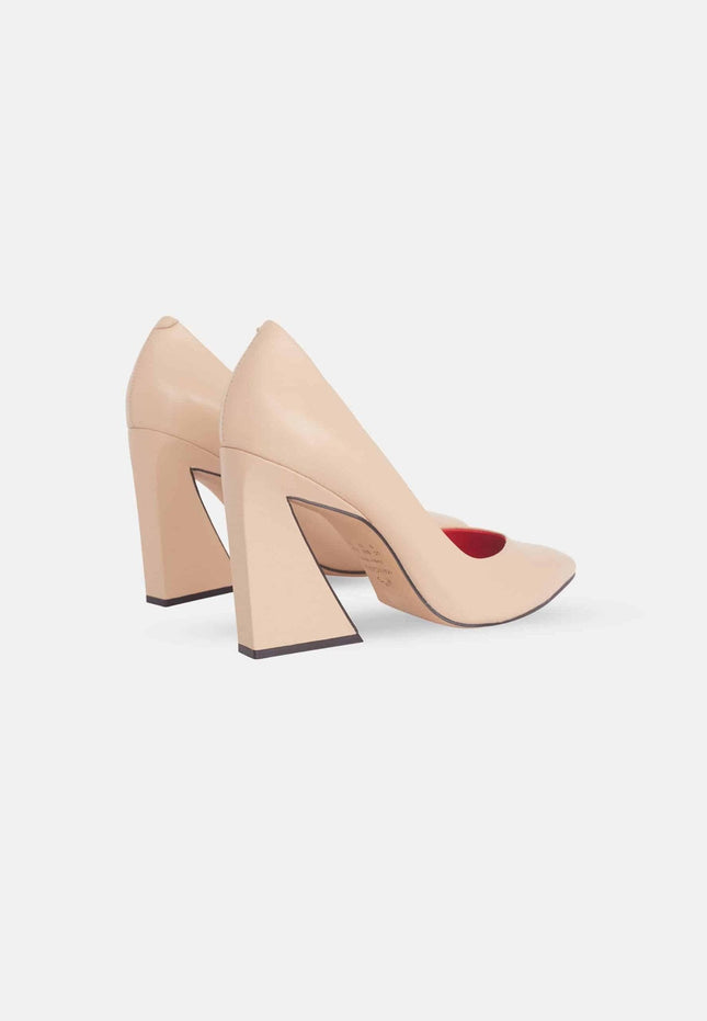 Maraca Leather Pumps – 10cm Geometric Block Heel