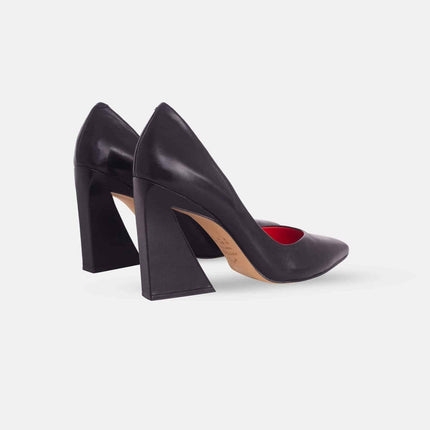Maraca Leather Pumps – 10cm Geometric Block Heel