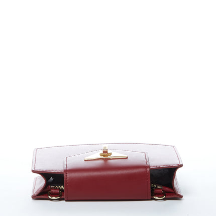 SUSU Mini Crossbody Bag Small Leather Burgundy Purse Wristlet Women's Handbag
