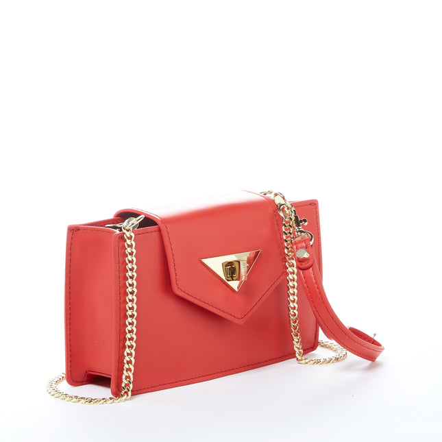 Mini Crossbody Bag Small Leather Red Purse Wristlet Women's Handbag