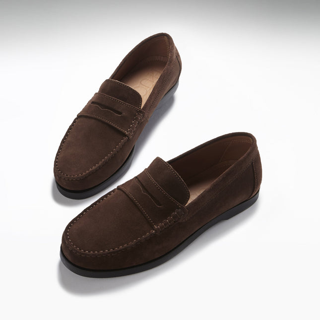 Boat Loafers, Brown Suede